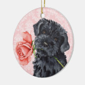 Valentijn Roos Kerry Blue Terrier Keramisch Ornament (Links)