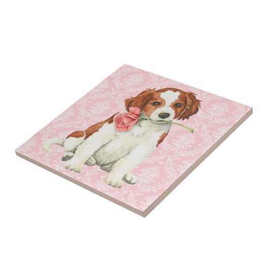 Valentijn Roos Kooiker Tegeltje (Zijkant)