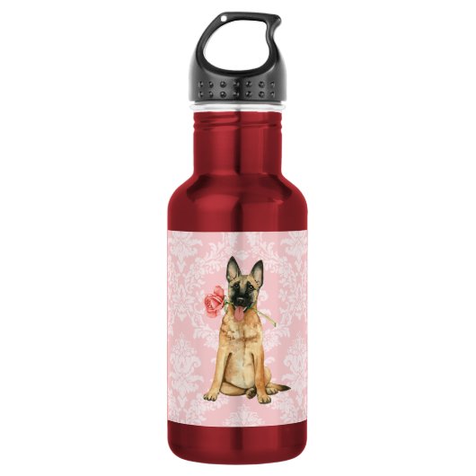 Valentijn Roos Malinois Waterfles (Voorkant)