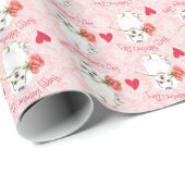 Valentijn Roos Maltese Cadeaupapier (Rol Hoek)