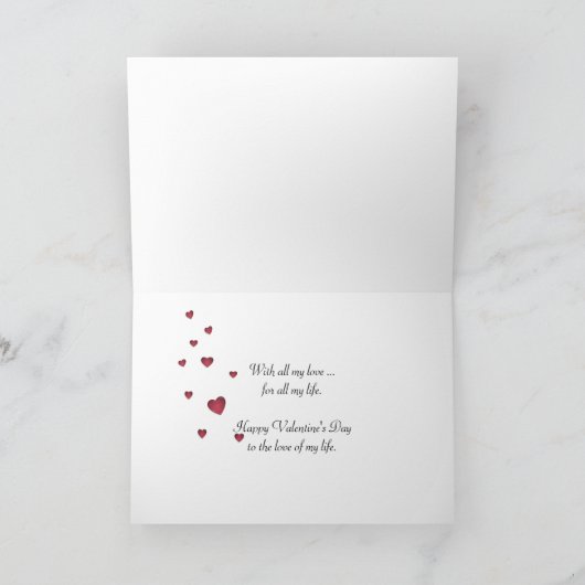 Valentijn Roos met parels Feestdagen Kaart (Binnen)