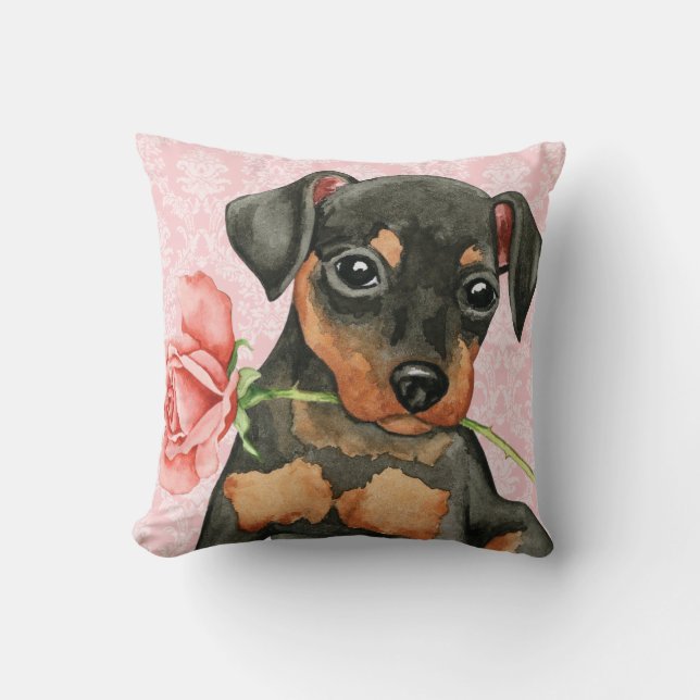 Valentijn Roos Min Pin Kussen (Voorkant)