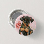 Valentijn Roos Min Pin Ronde Button 3,2 Cm (Voorkant /achterkant)