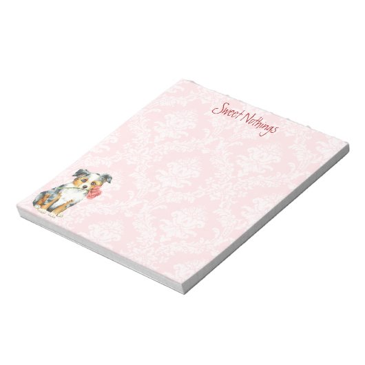 Valentijn Roos Mini American Shepherd Notitieblok (Linkerzijde)