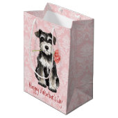 Valentijn Roos Mini Schnauzer Medium Cadeauzakje (Voorkant Gekanteld)