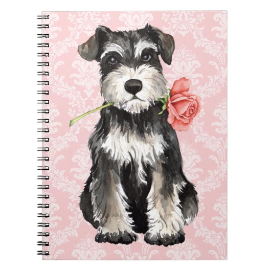 Valentijn Roos Mini Schnauzer Notitieboek (Voorkant)