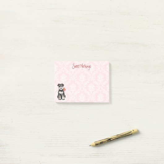 Valentijn Roos Mini Schnauzer Post-it® Notes (Op bureau)