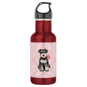 Valentijn Roos Mini Schnauzer Waterfles (Voorkant)