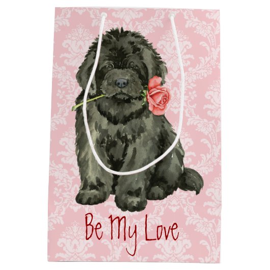 Valentijn Roos Newfoundland Medium Cadeauzakje (Achterkant)