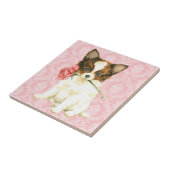 Valentijn Roos Papillon Tegeltje (Zijkant)