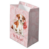 Valentijn Roos Parson Russell Terrier Medium Cadeauzakje (Achterkant Gekanteld)