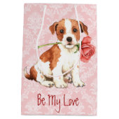 Valentijn Roos Parson Russell Terrier Medium Cadeauzakje (Achterkant)