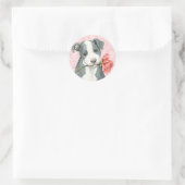 Valentijn Roos Pit Bull Ronde Sticker (Tas)