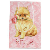 Valentijn Roos Pommeren Medium Cadeauzakje (Achterkant)