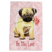 Valentijn Roos Pug Medium Cadeauzakje (Achterkant)