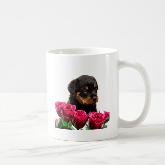 Valentijn Roos Rottweiler Puppy Koffiemok (Rechts)