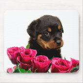Valentijn Roos Rottweiler Puppy Muismat (Voorkant)