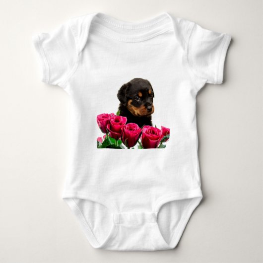 Valentijn Roos Rottweiler Puppy Romper (Voorkant)
