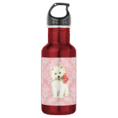 Valentijn Roos Samoyed Waterfles (Voorkant)