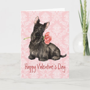Valentijn Roos Schotse Terrier Vakantie Kaart