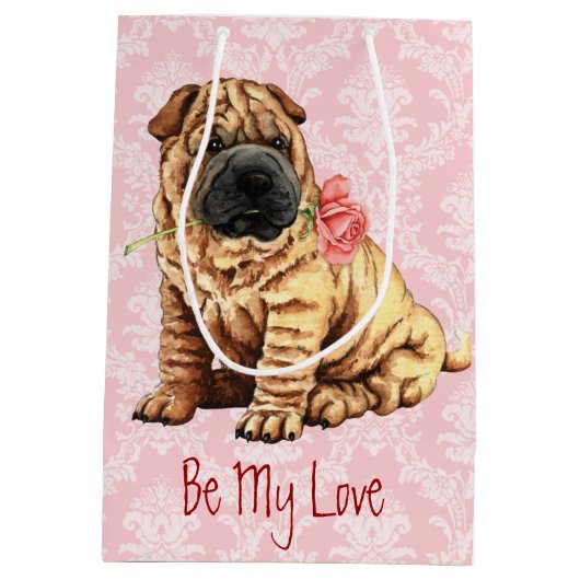 Valentijn Roos Shar-Pei Medium Cadeauzakje (Achterkant)