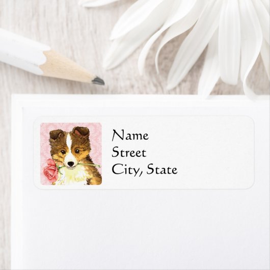 Valentijn Roos Sheltie Etiket (Insitu)