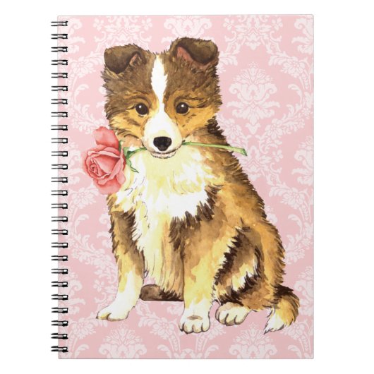Valentijn Roos Sheltie Notitieboek (Voorkant)