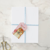 Valentijn Roos Shiba Inu Cadeaulabel (Met Touw)