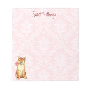 Valentijn Roos Shiba Inu Notitieblok