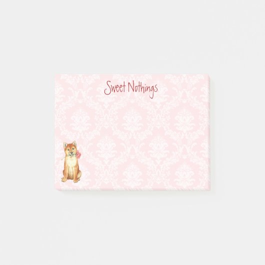 Valentijn Roos Shiba Inu Post-it® Notes (Voorkant)
