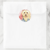 Valentijn Roos Silky Terrier Classic Round Sticker (Tas)