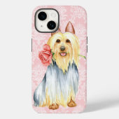Valentijn Roos Silky Terrier Hoesje-Mate iPhone Ca Case-Mate iPhone Case (Achterkant)