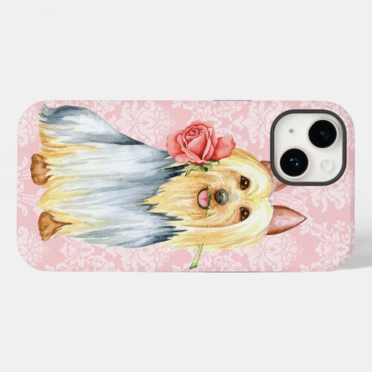 Valentijn Roos Silky Terrier Hoesje-Mate iPhone Ca Case-Mate iPhone Case (Achterkant (horizontaal))