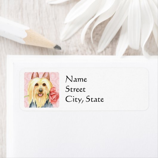 Valentijn Roos Silky Terrier Label (Insitu)