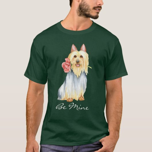 Valentijn Roos Silky Terrier T-Shirt (Voorkant)