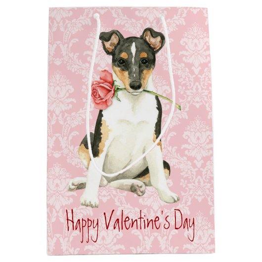 Valentijn Roos Smooth Collie Medium Cadeauzakje (Voorkant)