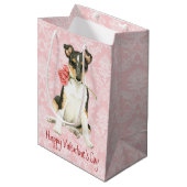 Valentijn Roos Smooth Collie Medium Cadeauzakje (Voorkant Gekanteld)