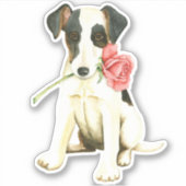 Valentijn Roos Smooth Fox Terrier Vinyl Sticker (Voorkant)