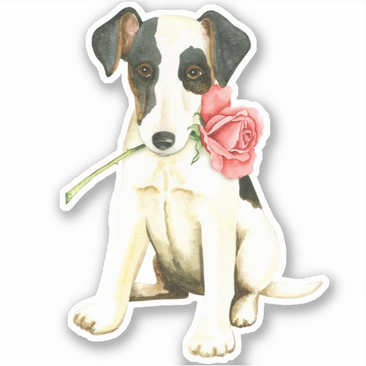 Valentijn Roos Smooth Fox Terrier Vinyl Sticker (Voorkant)