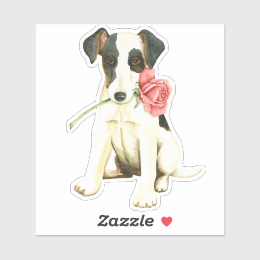 Valentijn Roos Smooth Fox Terrier Vinyl Sticker (Vel)