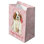 Valentijn Roos St. Bernard Medium Cadeauzakje (Voorkant Gekanteld)