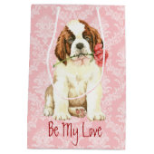 Valentijn Roos St. Bernard Medium Cadeauzakje (Achterkant)