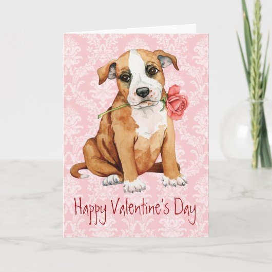 Valentijn Roos Stafford Feestdagen Kaart (Voorkant)