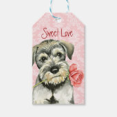 Valentijn Roos Standard Schnauzer Cadeaulabel (Voorkant)