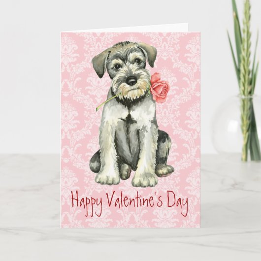 Valentijn Roos Standard Schnauzer Feestdagen Kaart (Voorkant)