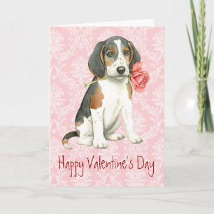 Valentijn Roos Treeing Walker Coonhound Feestdagen Kaart