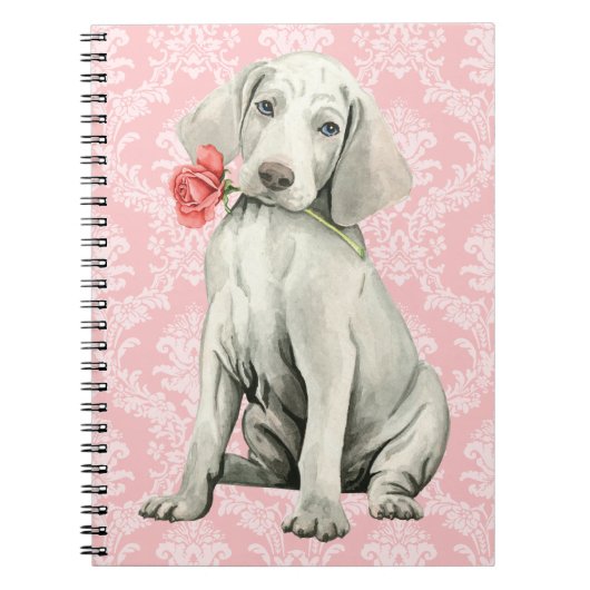 Valentijn Roos Weimaraner Notitieboek (Voorkant)