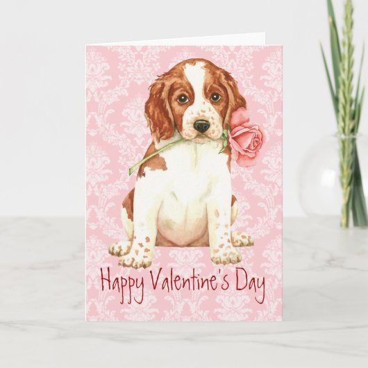 Valentijn Roos Welshie Feestdagen Kaart (Voorkant)