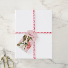 Valentijn Roos Whippet Cadeaulabel