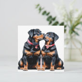 Valentijn Rottweilers Liefdeslief Feestdagenkaart (Staand voorkant)